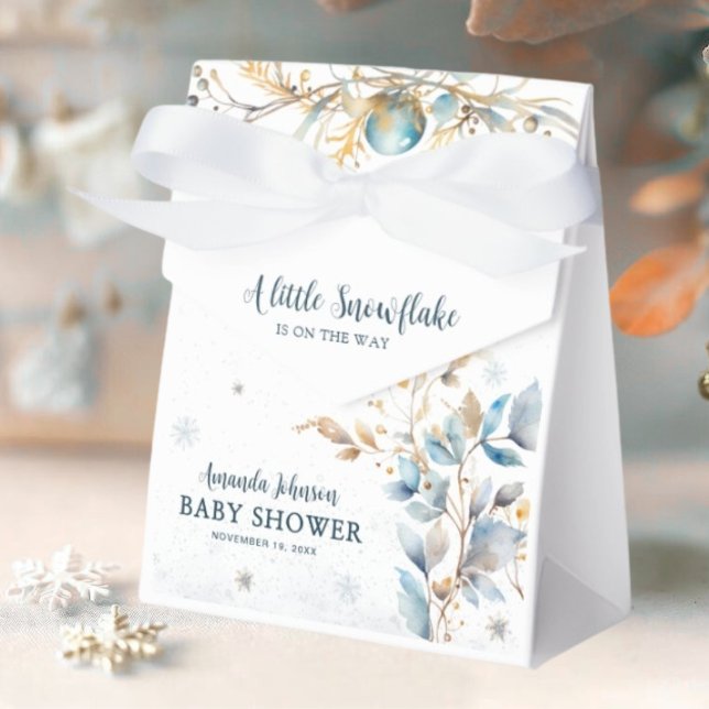 Caja Para Regalos Winter Little Snowflake Baby Shower Favor Box (Subido por el creador)