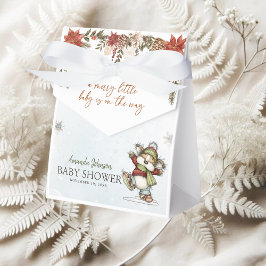 Caja Para Regalos Winter Merry Skating Mouse Baby Shower Favor Boxes