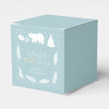 Winter ONEderland Oso Polar Azul Primer cumpleaños