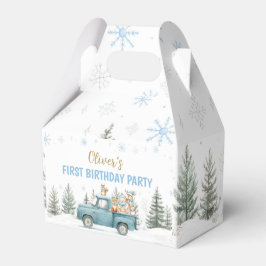 Caja Para Regalos Winter Onederland Woodland Animals Birthday