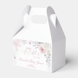 Caja Para Regalos Winter Pastel Pink Snowflake Sleigh Baby Shower