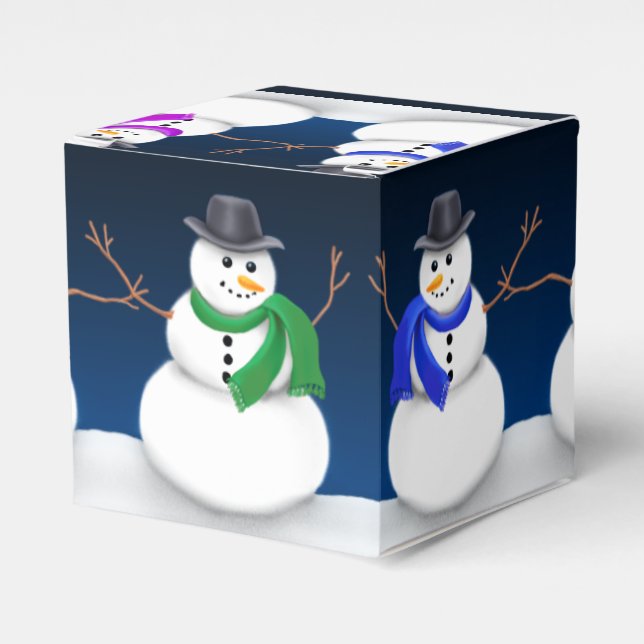 Caja Para Regalos Winter Snowman Party Favorito Gift Box (Costado Anverso)