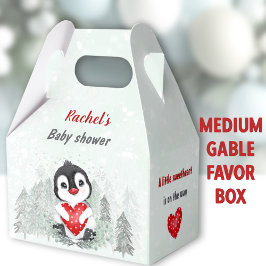 Caja Para Regalos Winter Valentines Penguin Boy Baby Shower Medium