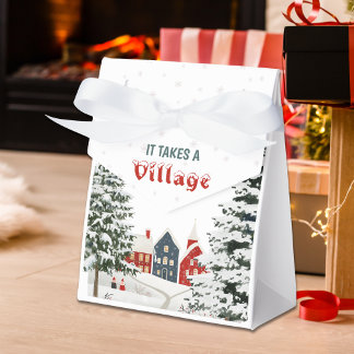 Caja Para Regalos Winter Village Baby Shower Favor Box Snowy Holiday