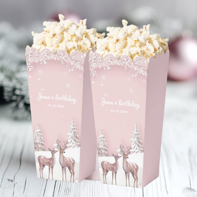 Caja Para Regalos Winter Wonderland | Rosa y ciervo (Subido por el creador)