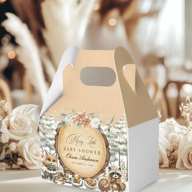 Caja Para Regalos Winter Wonderland Woodland Animals Baby Shower (Subido por el creador)
