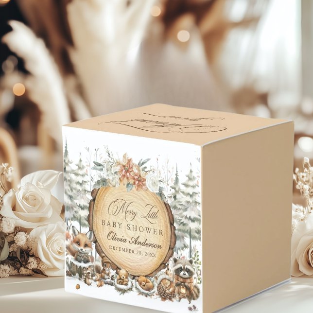 Caja Para Regalos Winter Wonderland Woodland Animals Baby Shower (Subido por el creador)