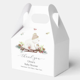 Caja Para Regalos Winter Wooden Sleigh Polar Bear Baby Shower