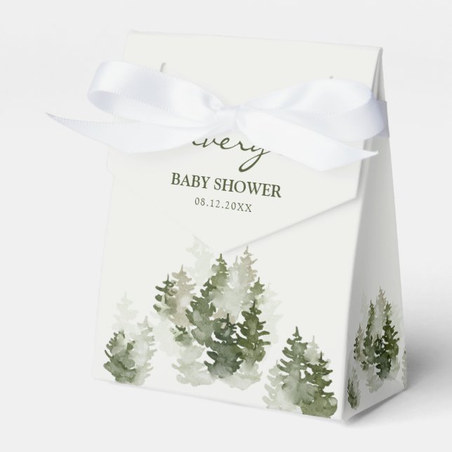 Caja Para Regalos Winter Woodland Baby Shower Favor Box (Front Side)