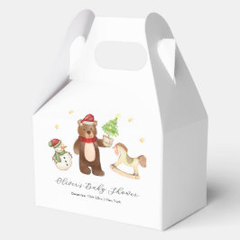 Caja Para Regalos Winter Woodland Teddy Bear Snowman Baby Shower