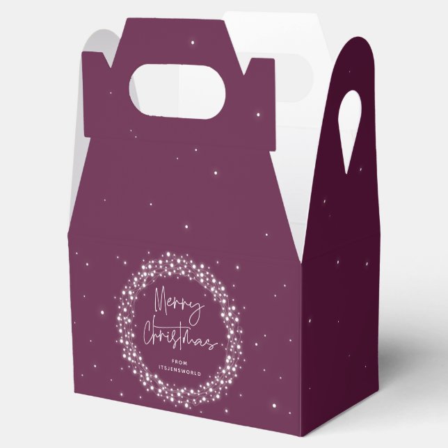 Caja Para Regalos Winterberry Merry Christmas Sparkling Luces (Abierto)