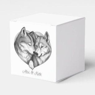 Caja Para Regalos Wolf Couple