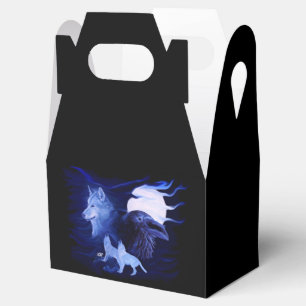 Caja Para Regalos Wolf y Raven con luna llena