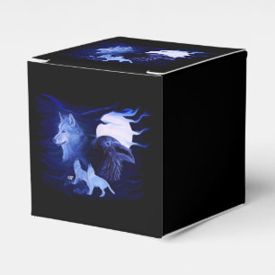 Caja Para Regalos Wolf y Raven con luna llena