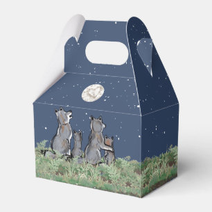 Caja Para Regalos Wolves Wolf Howling en la luna, animal de la noche