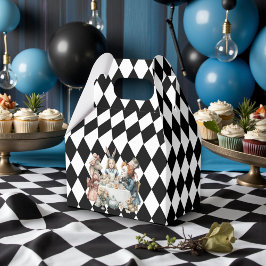 Caja Para Regalos Wonderland with Black White Diamonds Birthday