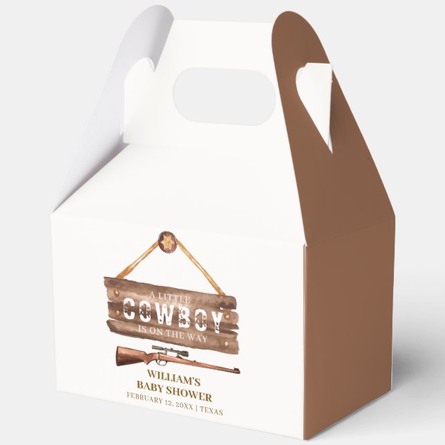Caja Para Regalos Wooden rústico Wild West Cowboy Gun Baby Shower (Reverso )