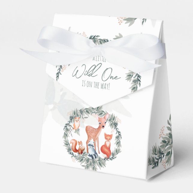 Caja Para Regalos Woodland Animals Baby Shower Favor Box (Front Side)