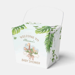 Caja Para Regalos Woodland Animals Jungle Greenery Favor Box