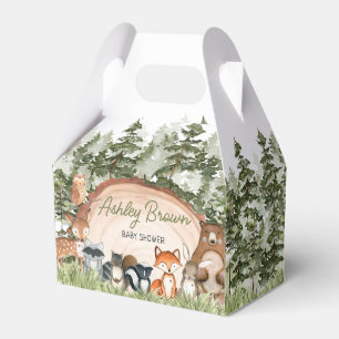 Caja Para Regalos Woodland Animals Wood Slice Baby Shower