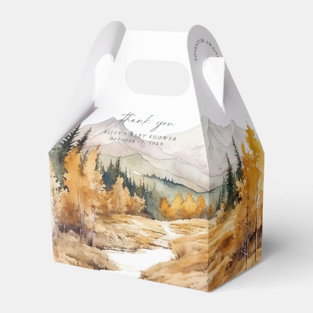 Caja Para Regalos Woodland Baby Shower Favor Box Rustic Forest Boy (Front Side)