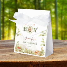 Woodland Baby Shower Rustic Mushrooms Greenery Boy