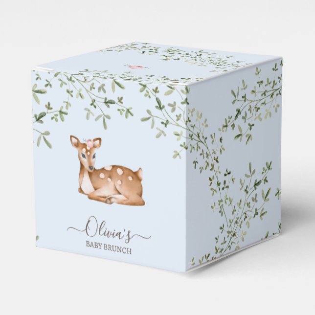 Caja Para Regalos Woodland Deer Baby Shower (Costado Anverso)