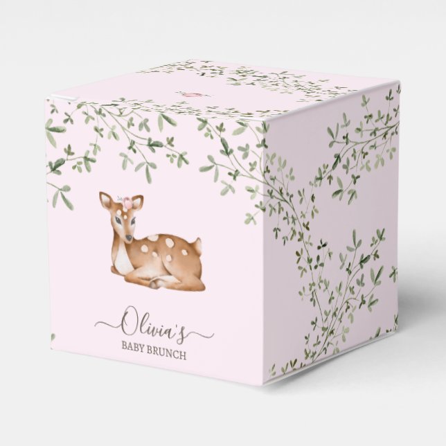 Caja Para Regalos Woodland Deer Baby Shower (Costado Anverso)