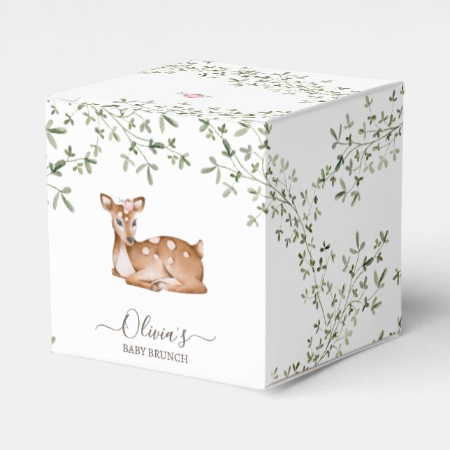Caja Para Regalos Woodland Deer Baby Shower (Costado Anverso)