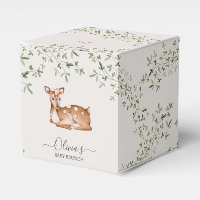 Caja Para Regalos Woodland Deer Baby Shower (Costado Anverso)