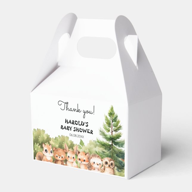 Caja Para Regalos Woodland Forest Animals Baby Shower (Front Side)
