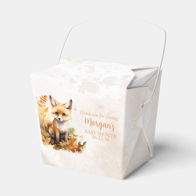 Caja Para Regalos Woodland Fox Cute Baby Shower (Front Side)