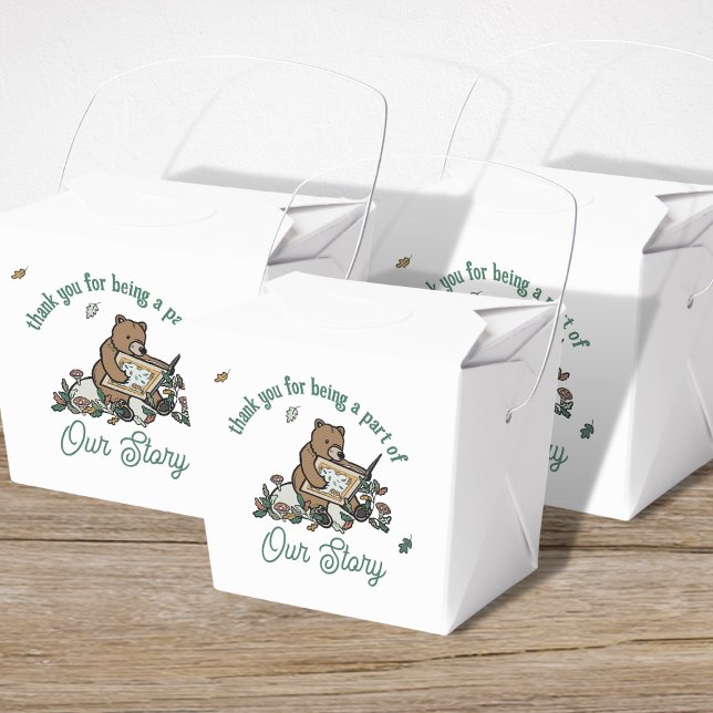 Caja Para Regalos Woodland Storybook Bear Baby Shower (Woodland Storybook Baby Shower Favor Box)