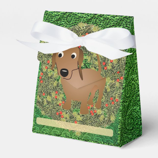 Caja Para Regalos Wreath Dachshund (Front Side)