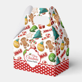 Caja Para Regalos Xmas Gingerbread Cookies Cute Pattern