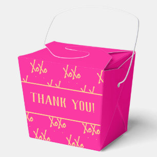 Caja Para Regalos XOXO Rosa Caliente y Dorado Día de San Valentín Gr