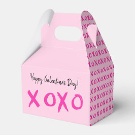 Caja Para Regalos XOXO simple Feliz Día de Galentine Rosa