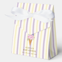 Caja Para Regalos Yellow Purple Flower Scoop Ice Crema Baby Shower
