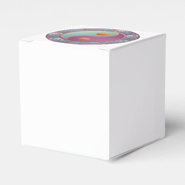 Caja Para Regalos Yin Yang Medallion Violet Turquoise (Costado Anverso)