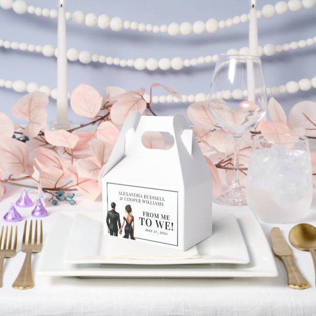 Caja Para Regalos YO A NOSOTROS | Elegante negro y blanco (Boda)