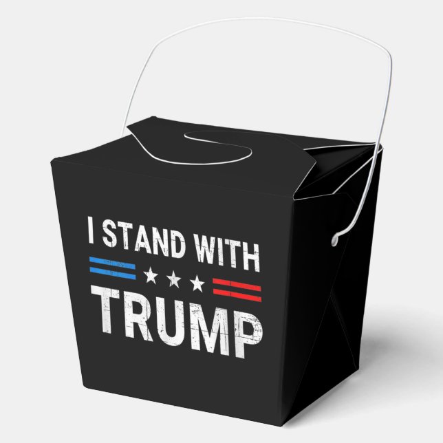 Caja Para Regalos Yo apoyo la bandera estadounidense de Trump (Anverso)