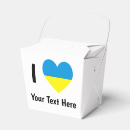Caja Para Regalos Yo (Corazón de bandera ucraniana) tu texto persona