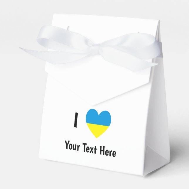 Caja Para Regalos Yo (Corazón de bandera ucraniana) tu texto persona (Front Side)