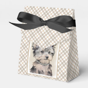Caja Para Regalos Yorkshire Terrier Puppy Pintando Arte Original De
