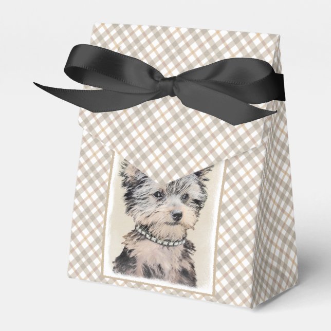 Caja Para Regalos Yorkshire Terrier Puppy Pintando Arte Original De  (Front Side)