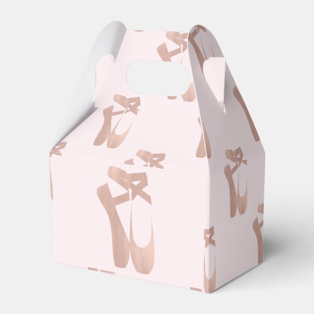 Caja Para Regalos Zapatillas de ballet rosadas bailarina rosa dorado (Front Side)