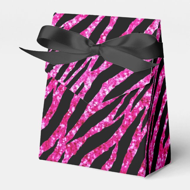 Caja Para Regalos Zebra rosa caliente de moda Impresión Glitz Purpur (Front Side)