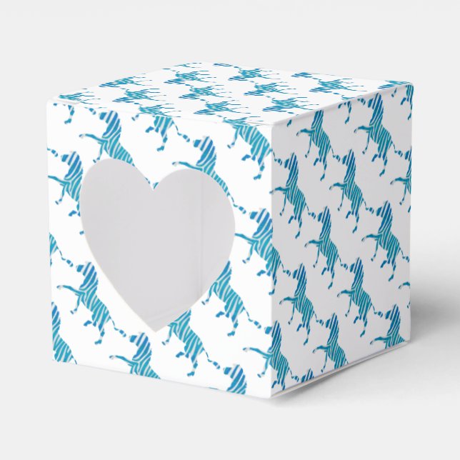 Caja Para Regalos Zebra Silhouette azul y blanco (Anverso)