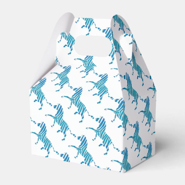 Caja Para Regalos Zebra Silhouette azul y blanco (Front Side)