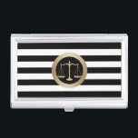Caja Para Tarjetas De Visita Abogado en el abogado moderno de las rayas de la<br><div class="desc">Abogado en el tenedor moderno de la tarjeta de visita del abogado de las rayas de la escala del oro de la ley.</div>